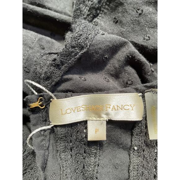 Loveshackfancy 'Natasha' Black Cotton Mini Dress Size P - Picture 3 of 4